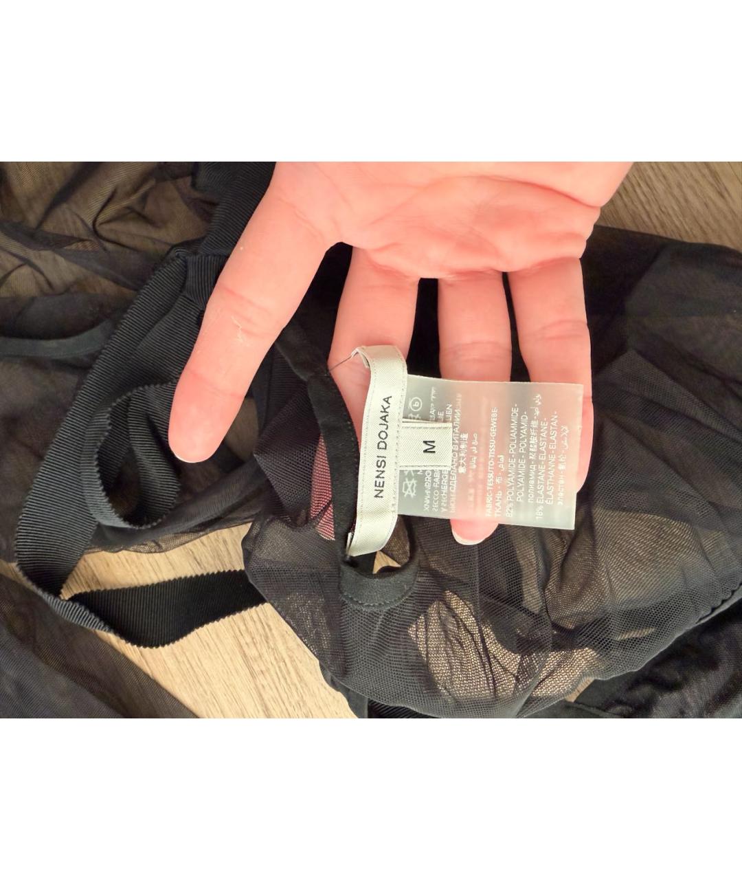 NENSI DOJAKA Черное полиэстеровое боди, фото 3