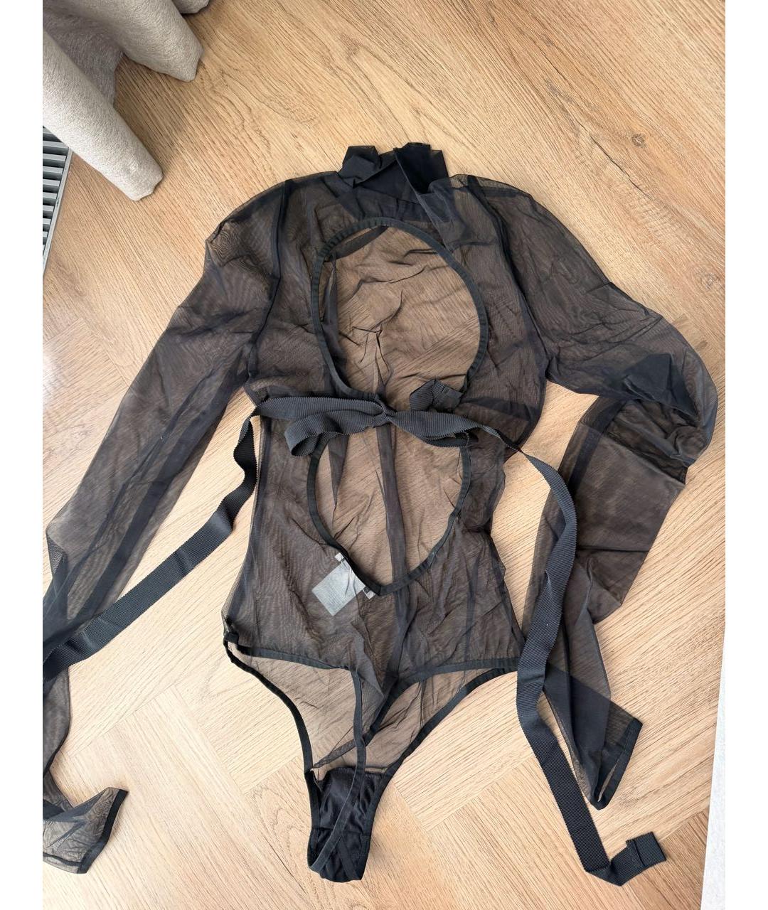 NENSI DOJAKA Черное полиэстеровое боди, фото 4