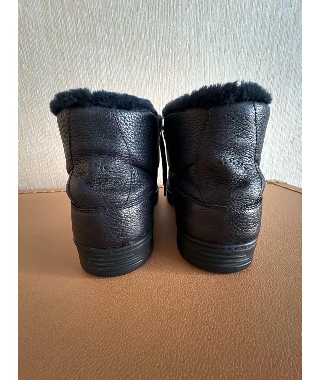 DOUCAL'S Темно-синие кожаные высокие кроссовки / кеды, фото 4