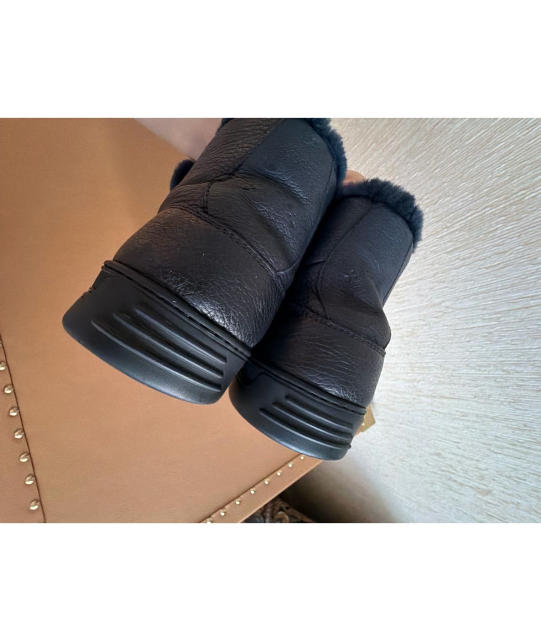 DOUCAL'S Темно-синие кожаные высокие кроссовки / кеды, фото 6