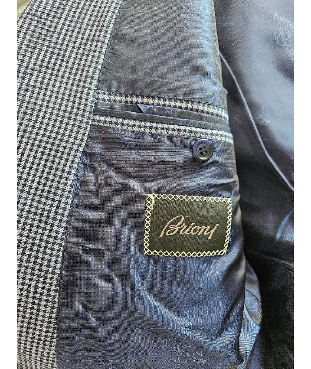 BRIONI Темно-синий шерстяной пиджак, фото 4