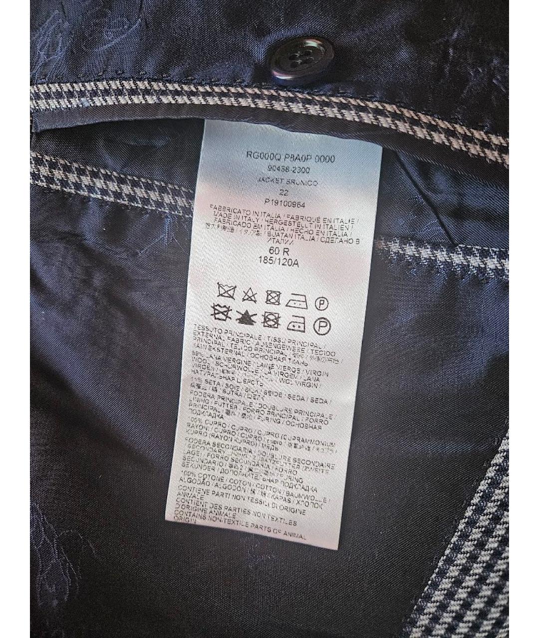 BRIONI Темно-синий шерстяной пиджак, фото 6