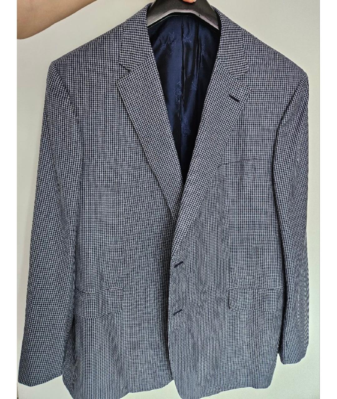 BRIONI Темно-синий шерстяной пиджак, фото 8