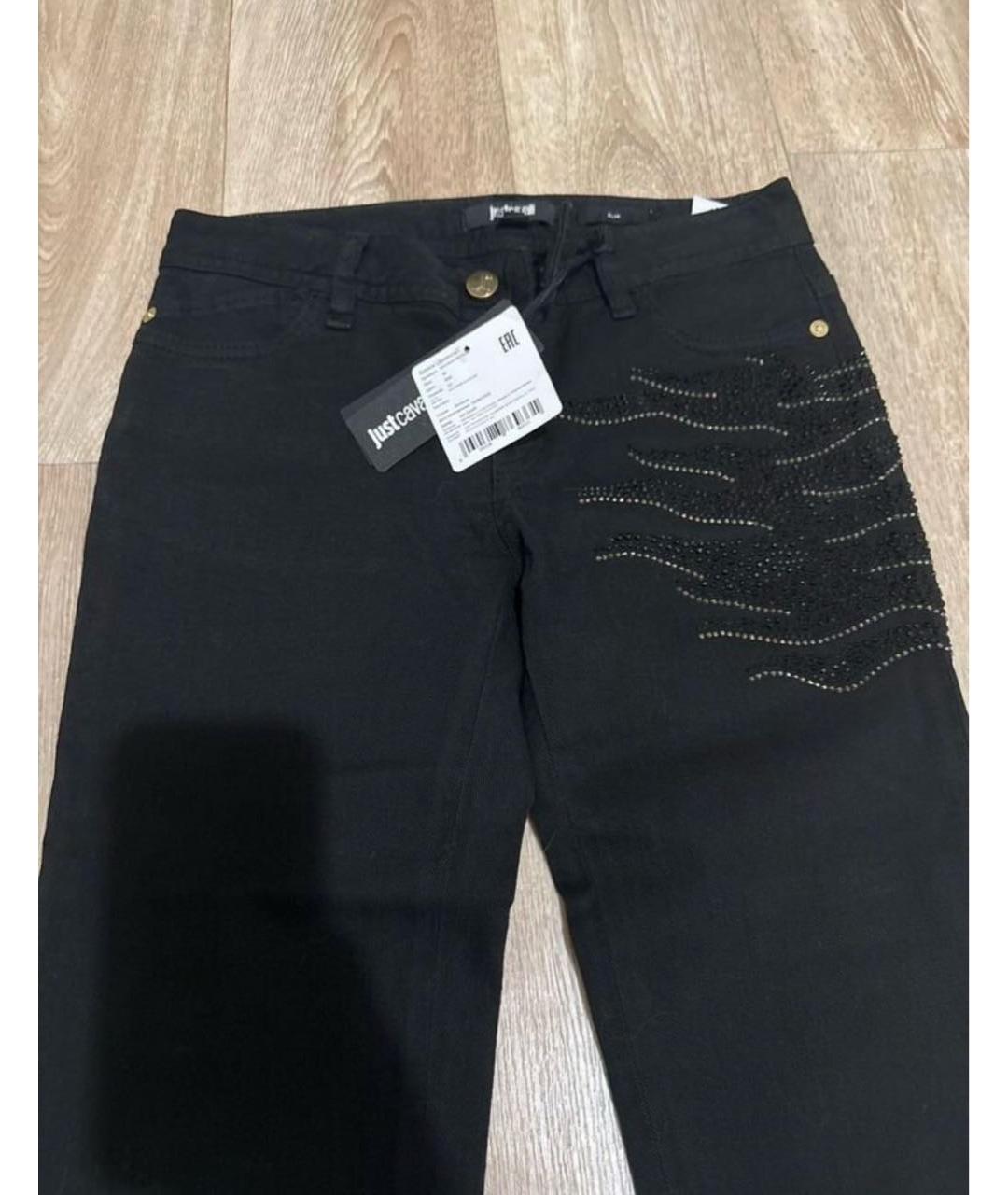 JUST CAVALLI Черные хлопко-эластановые джинсы слим, фото 5