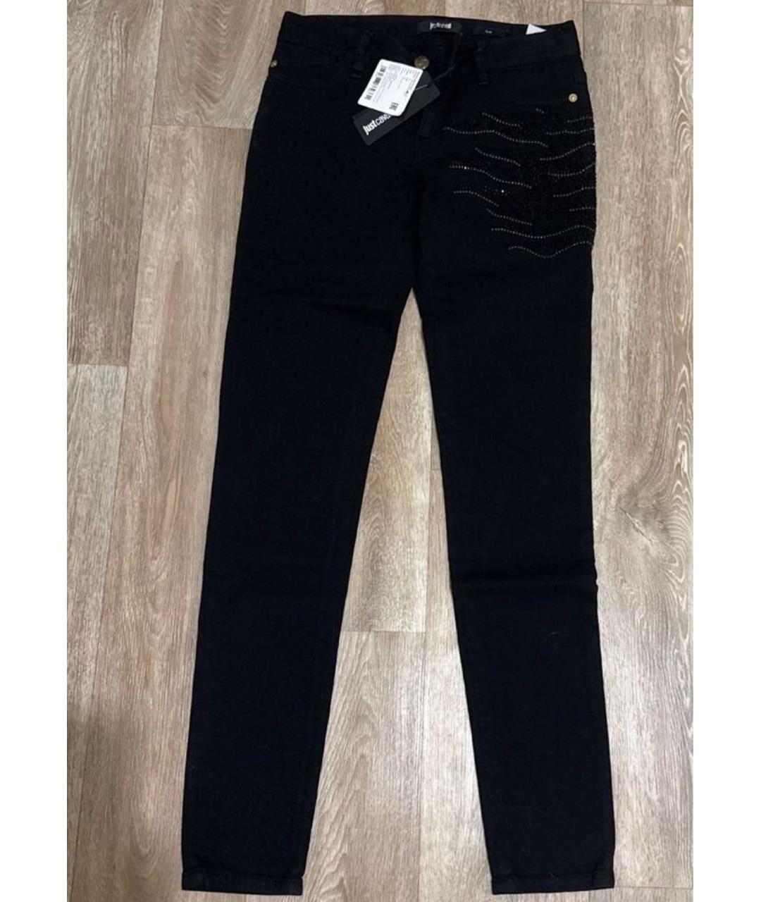 JUST CAVALLI Черные хлопко-эластановые джинсы слим, фото 6