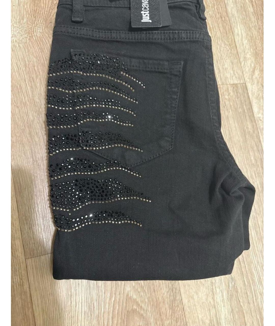 JUST CAVALLI Черные хлопко-эластановые джинсы слим, фото 4