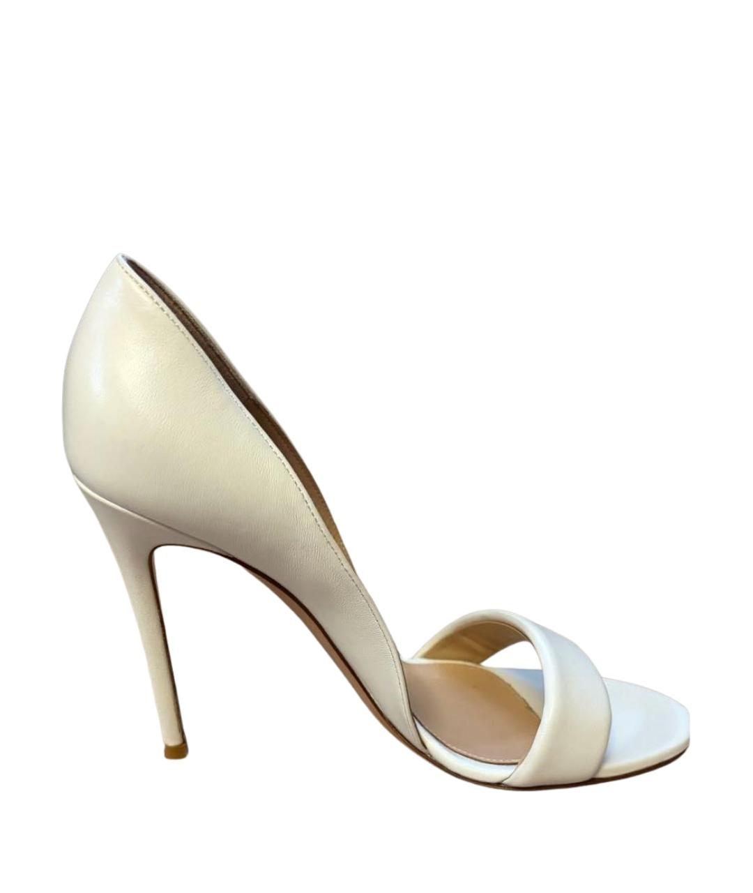 GIANVITO ROSSI Белые кожаные босоножки, фото 1