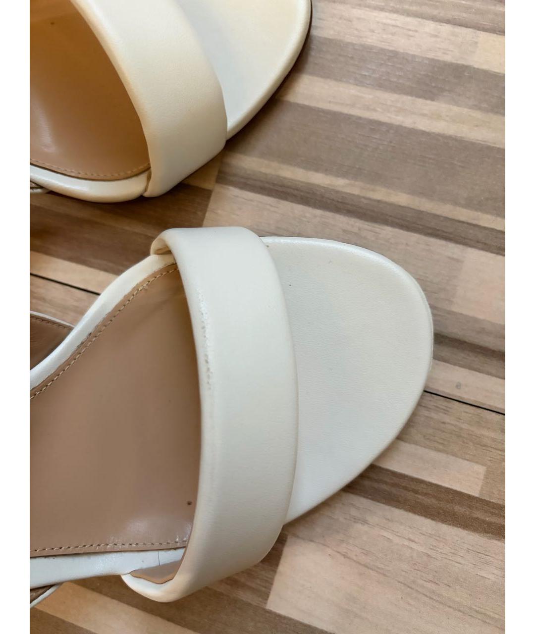 GIANVITO ROSSI Белые кожаные босоножки, фото 6