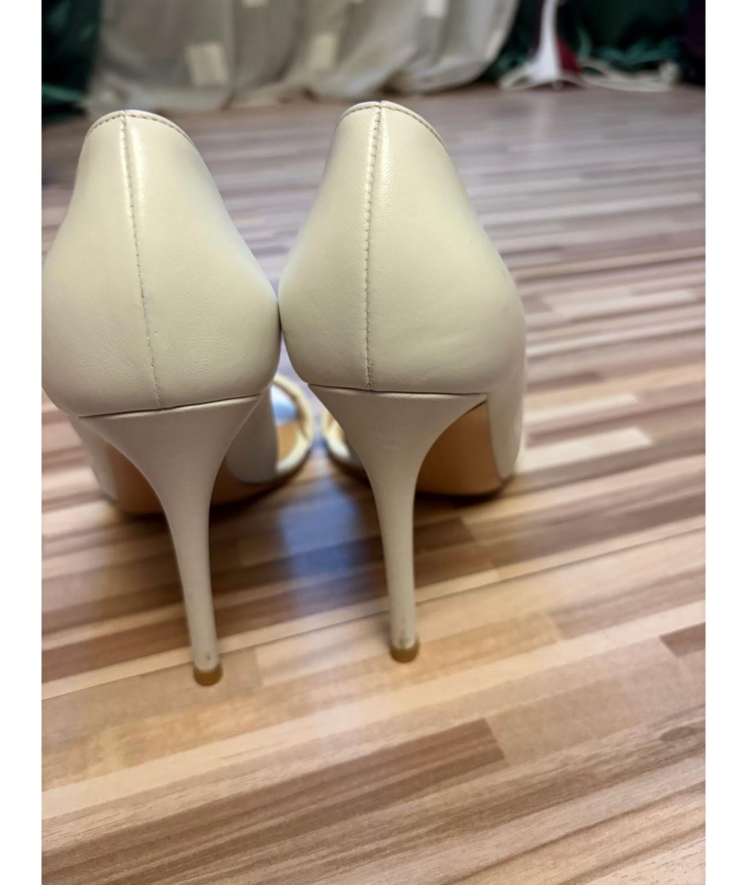 GIANVITO ROSSI Белые кожаные босоножки, фото 4