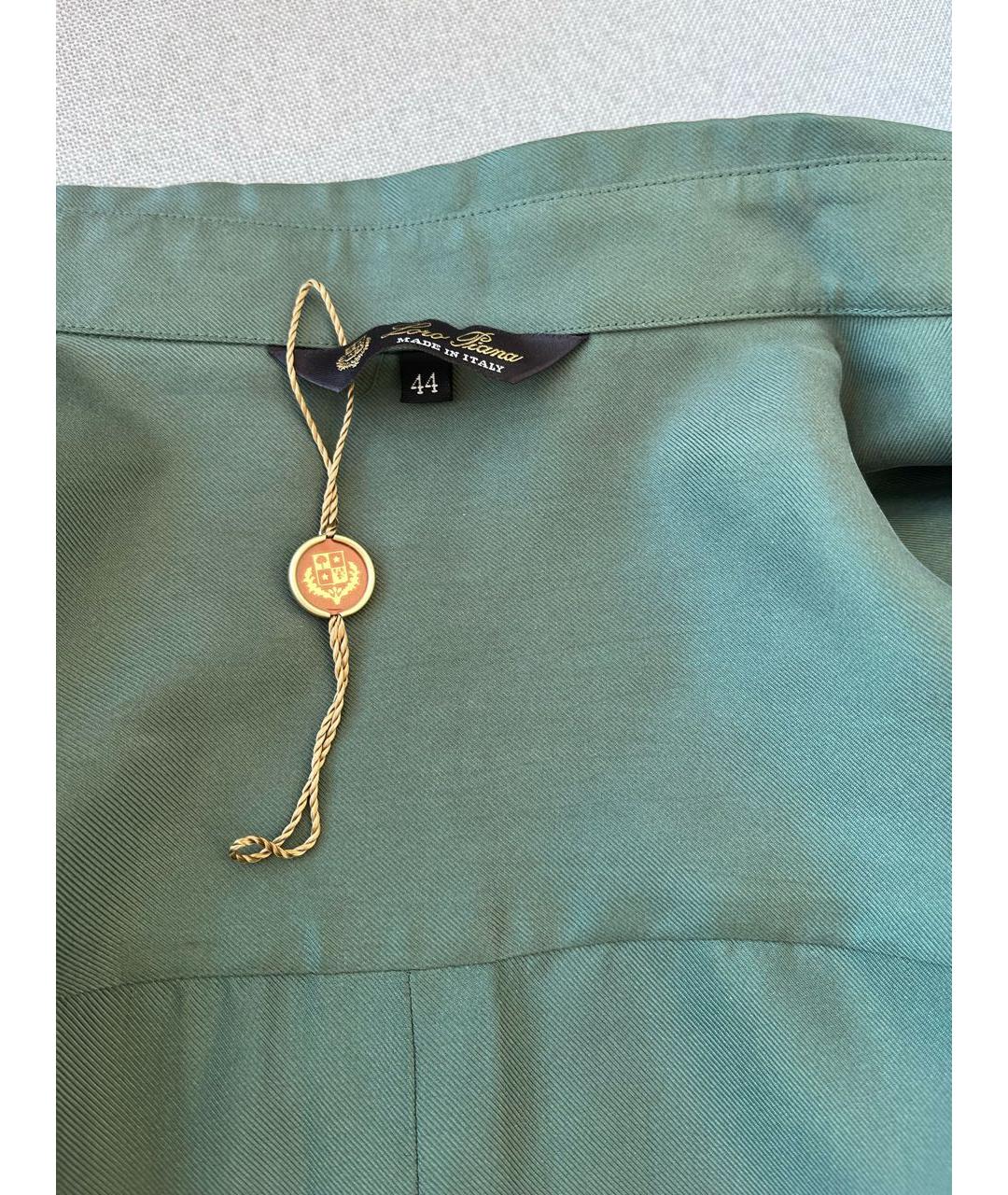 LORO PIANA Зеленая хлопковая рубашка, фото 5