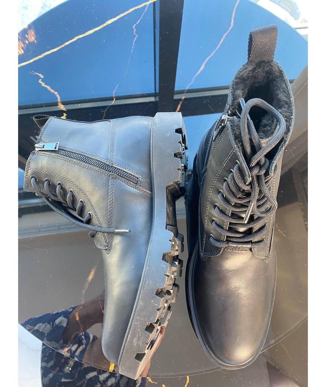 HUGO BOSS Черные кожаные высокие ботинки, фото 6