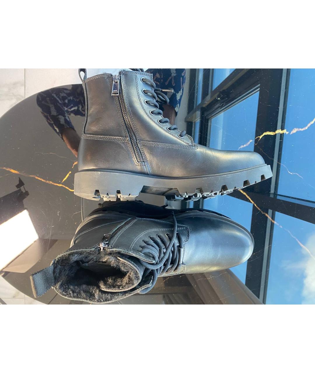 HUGO BOSS Черные кожаные высокие ботинки, фото 7