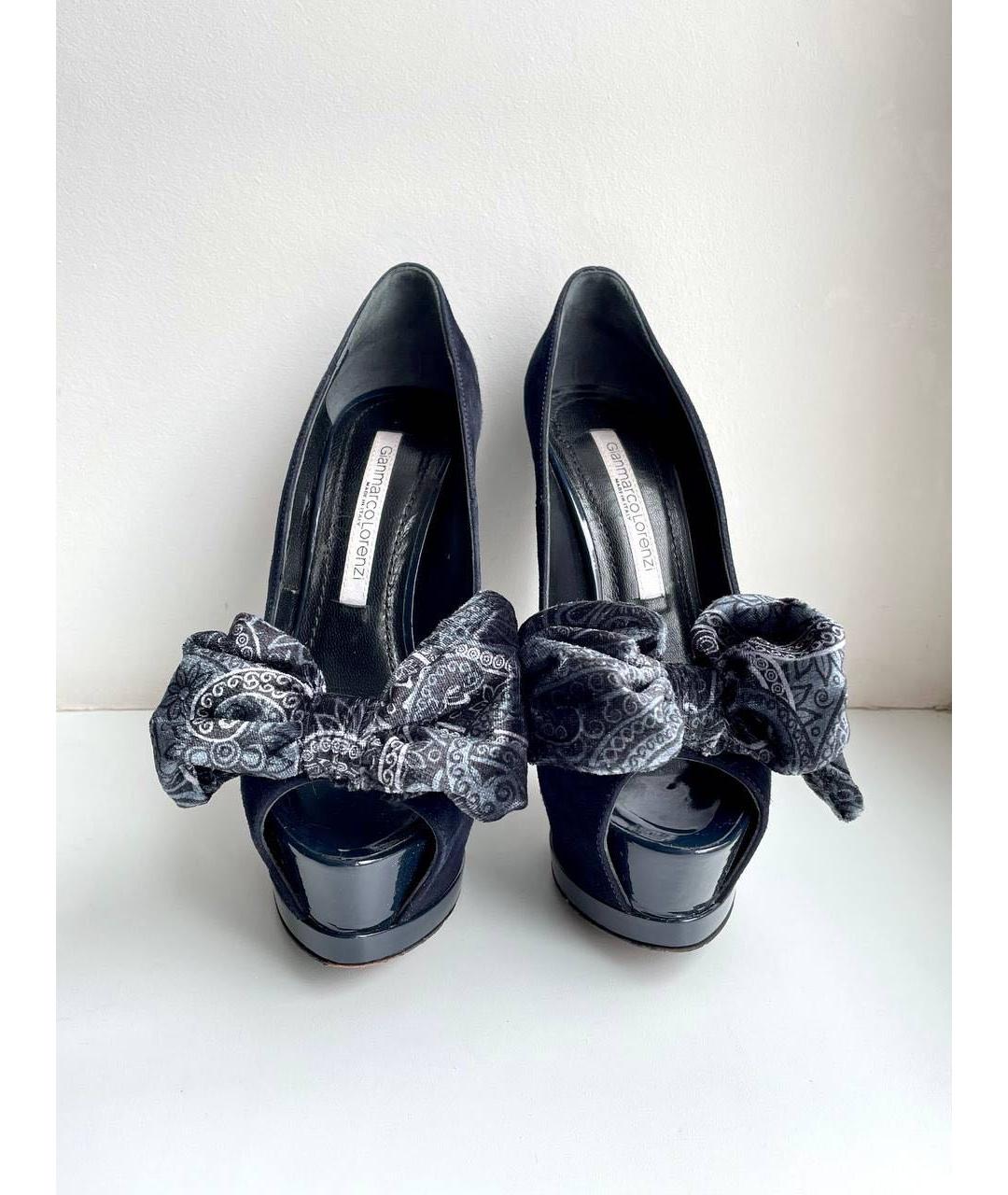 GIAN MARCO LORENZI Темно-синие замшевые туфли, фото 2