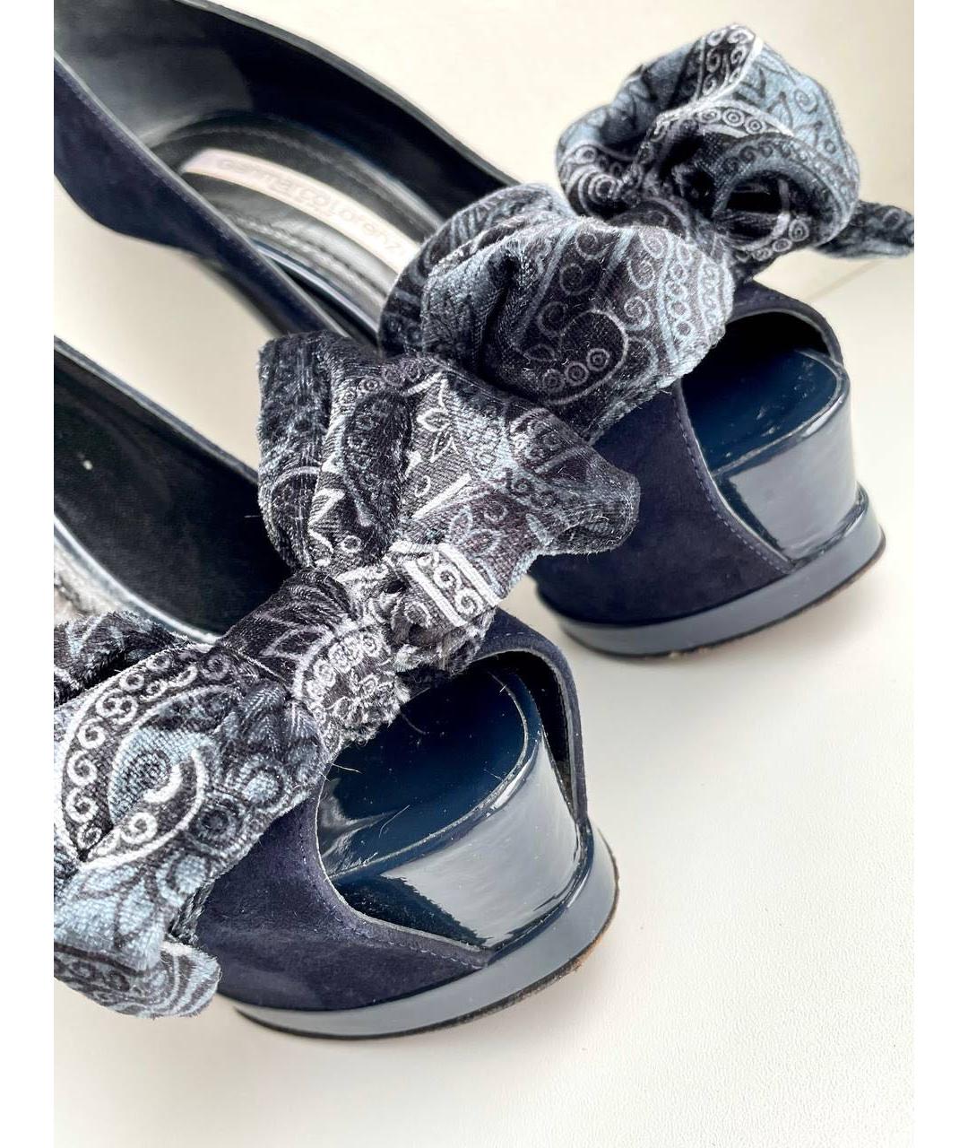 GIAN MARCO LORENZI Темно-синие замшевые туфли, фото 5