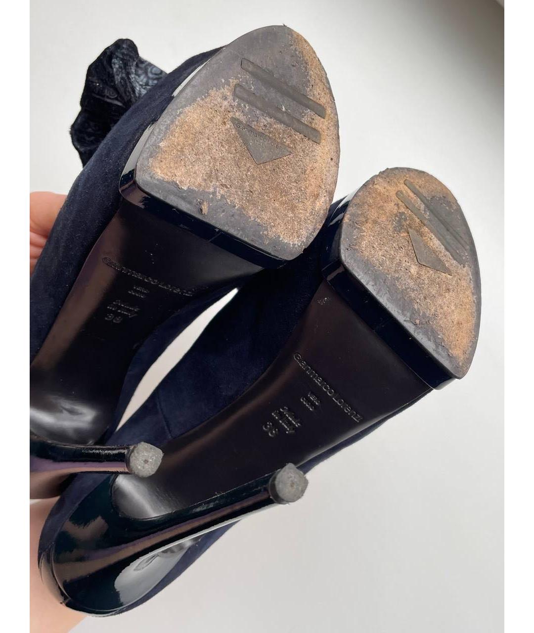 GIAN MARCO LORENZI Темно-синие замшевые туфли, фото 8