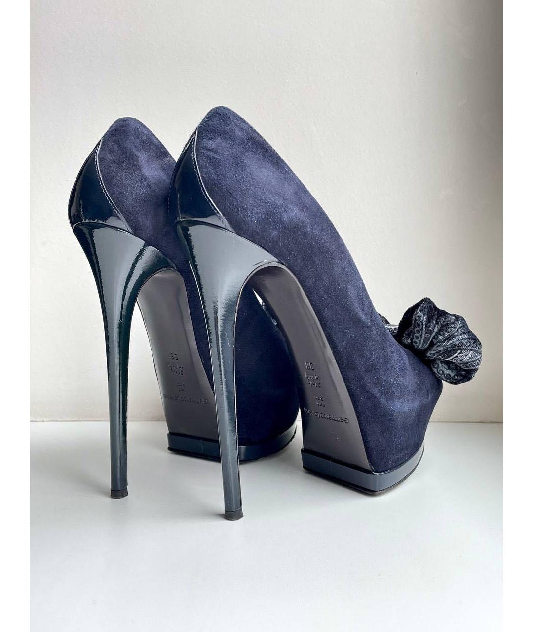 GIAN MARCO LORENZI Темно-синие замшевые туфли, фото 7