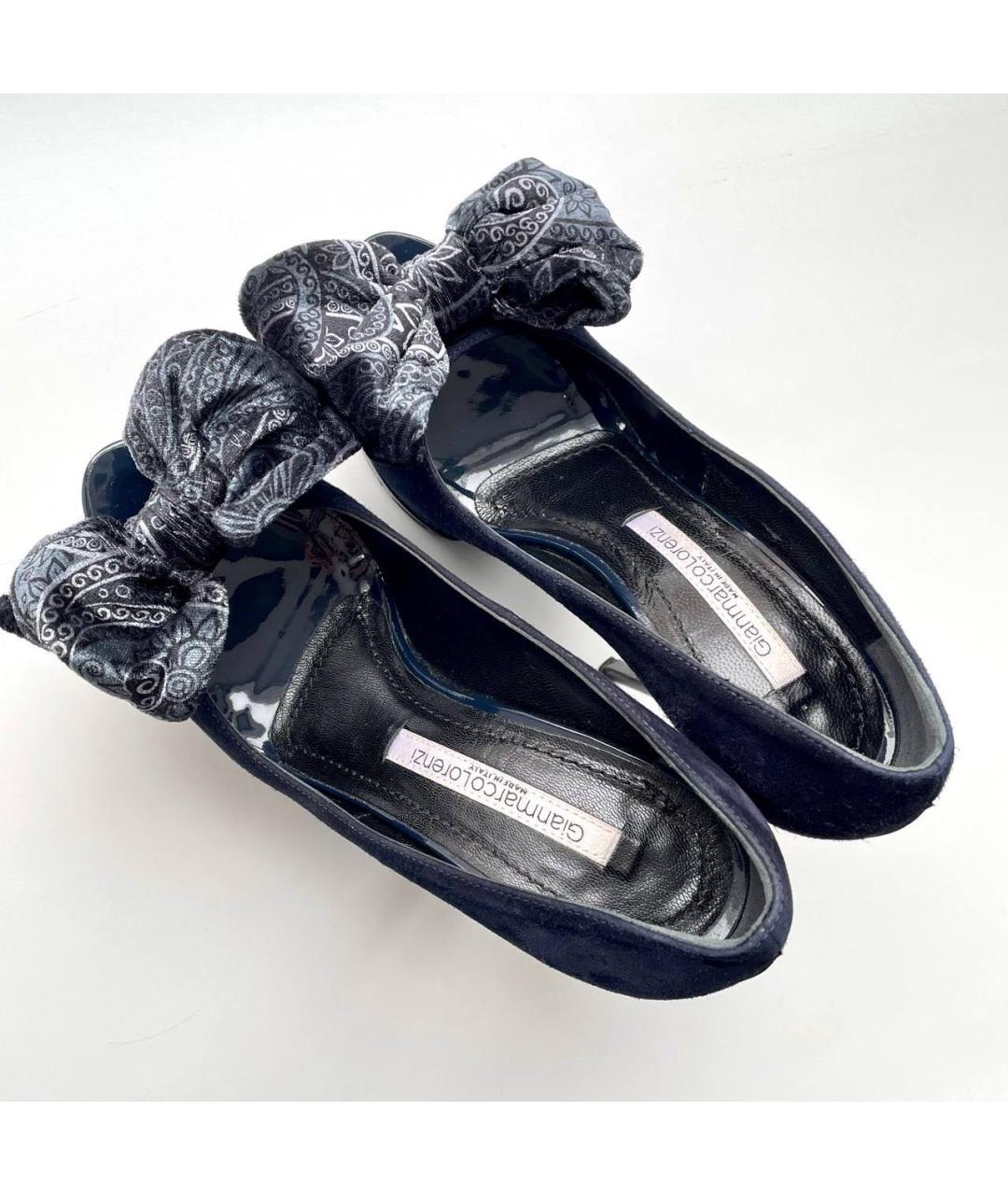 GIAN MARCO LORENZI Темно-синие замшевые туфли, фото 4