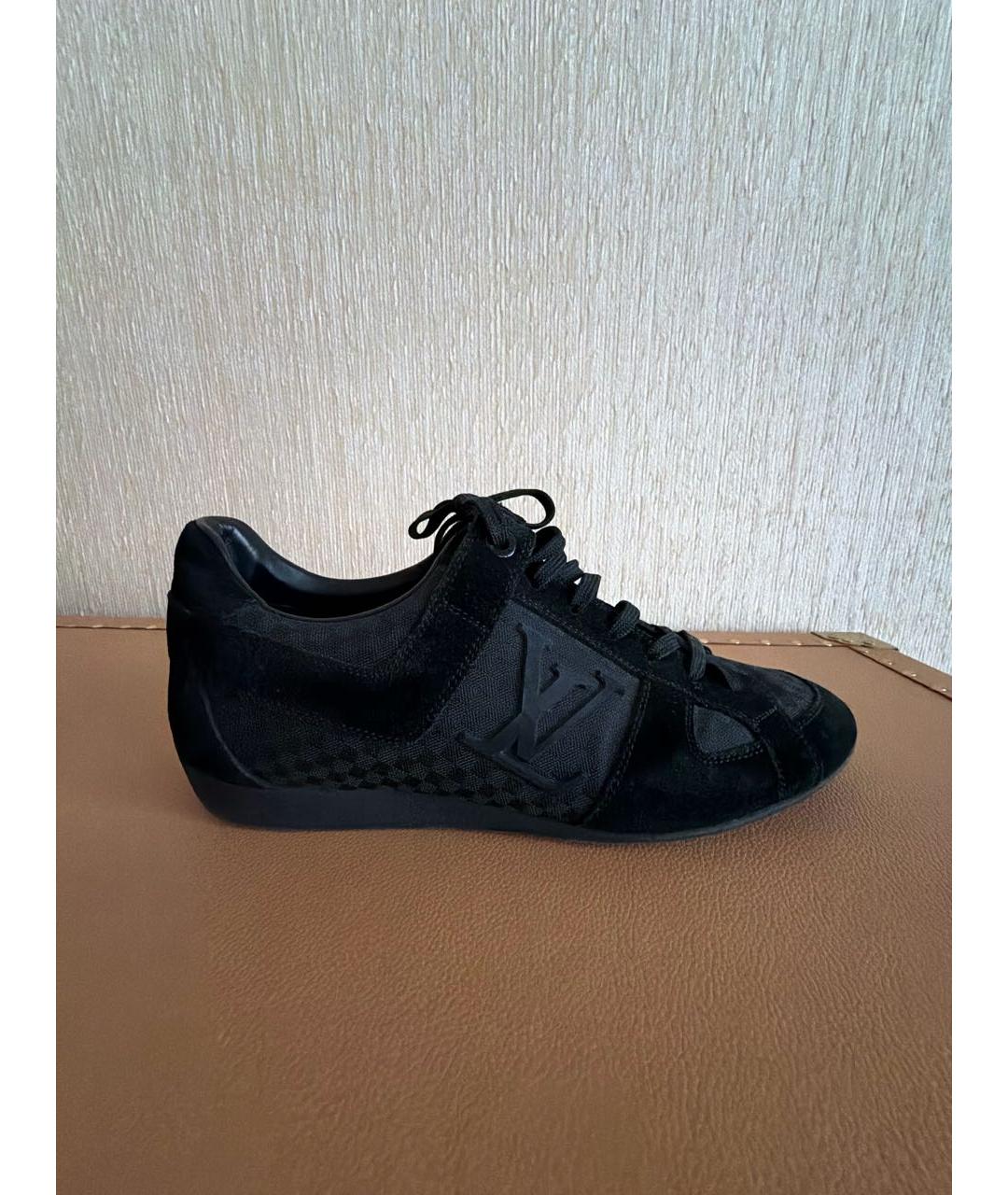 LOUIS VUITTON Черные замшевые низкие кроссовки / кеды, фото 9