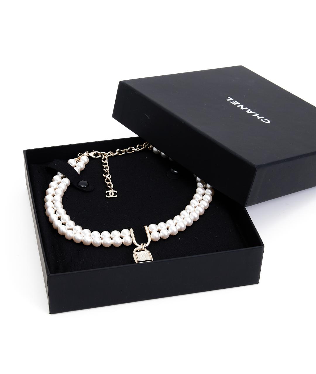 CHANEL Белый жемчужный чокер, фото 3