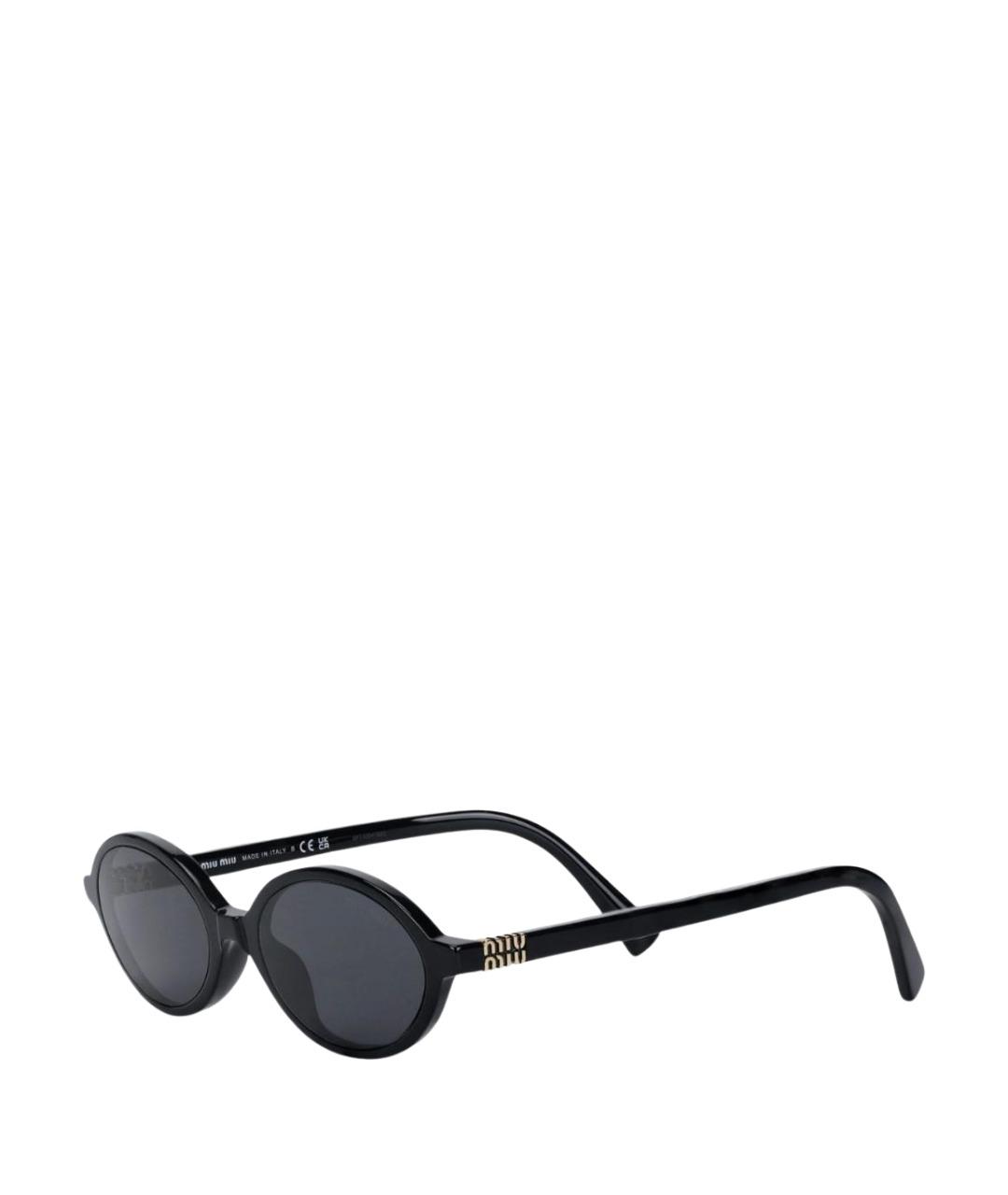 MIU MIU Черные пластиковые солнцезащитные очки, фото 1