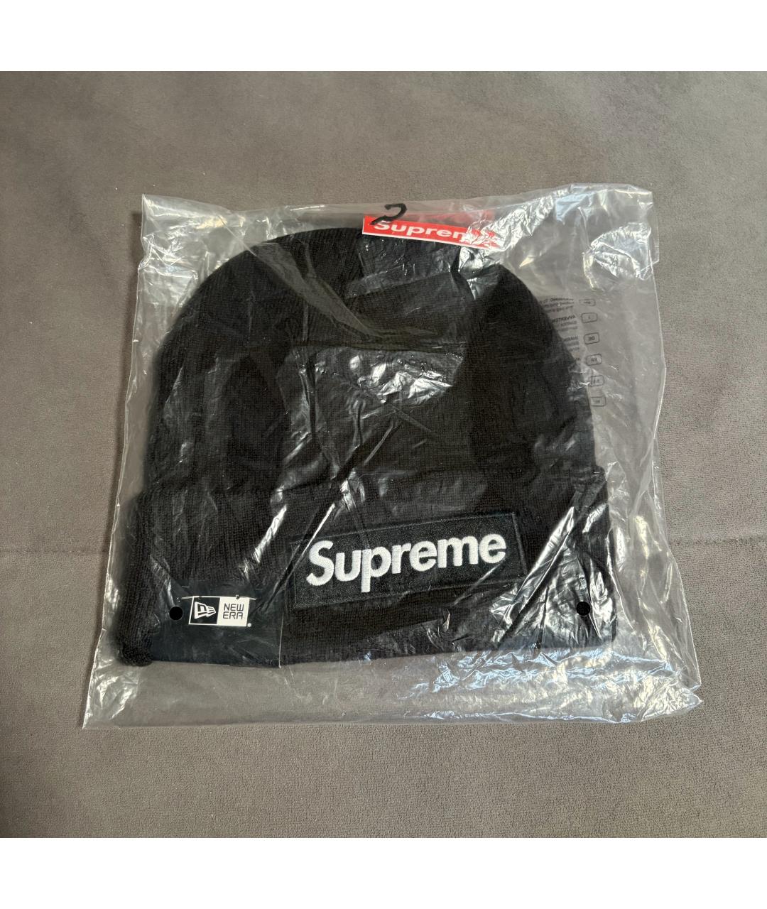 SUPREME Черная шапка, фото 3