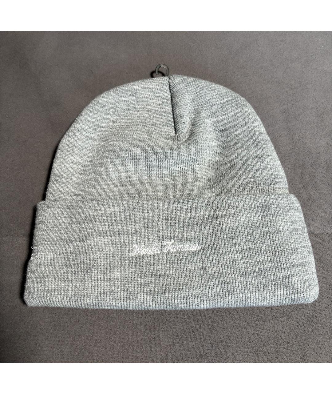SUPREME Серая шапка, фото 4