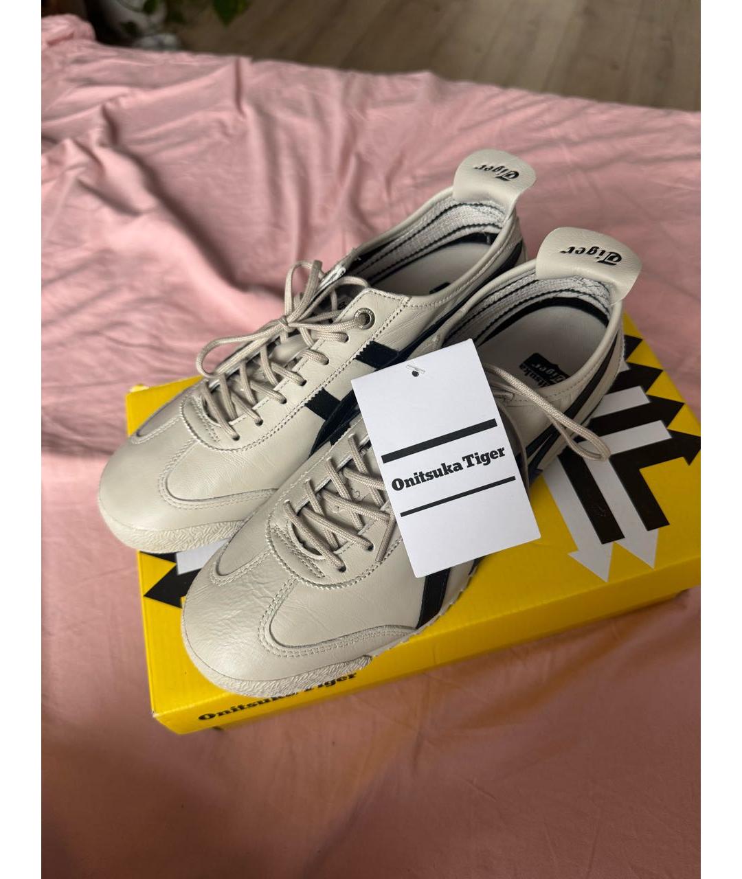 ONITSUKA TIGER Бежевые кожаные кеды, фото 7