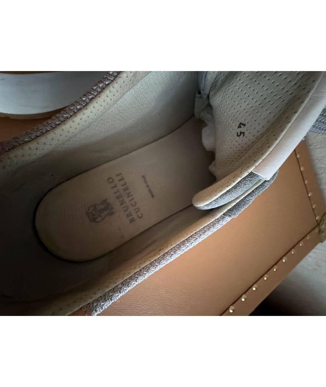 BRUNELLO CUCINELLI Серые текстильные низкие кроссовки / кеды, фото 8