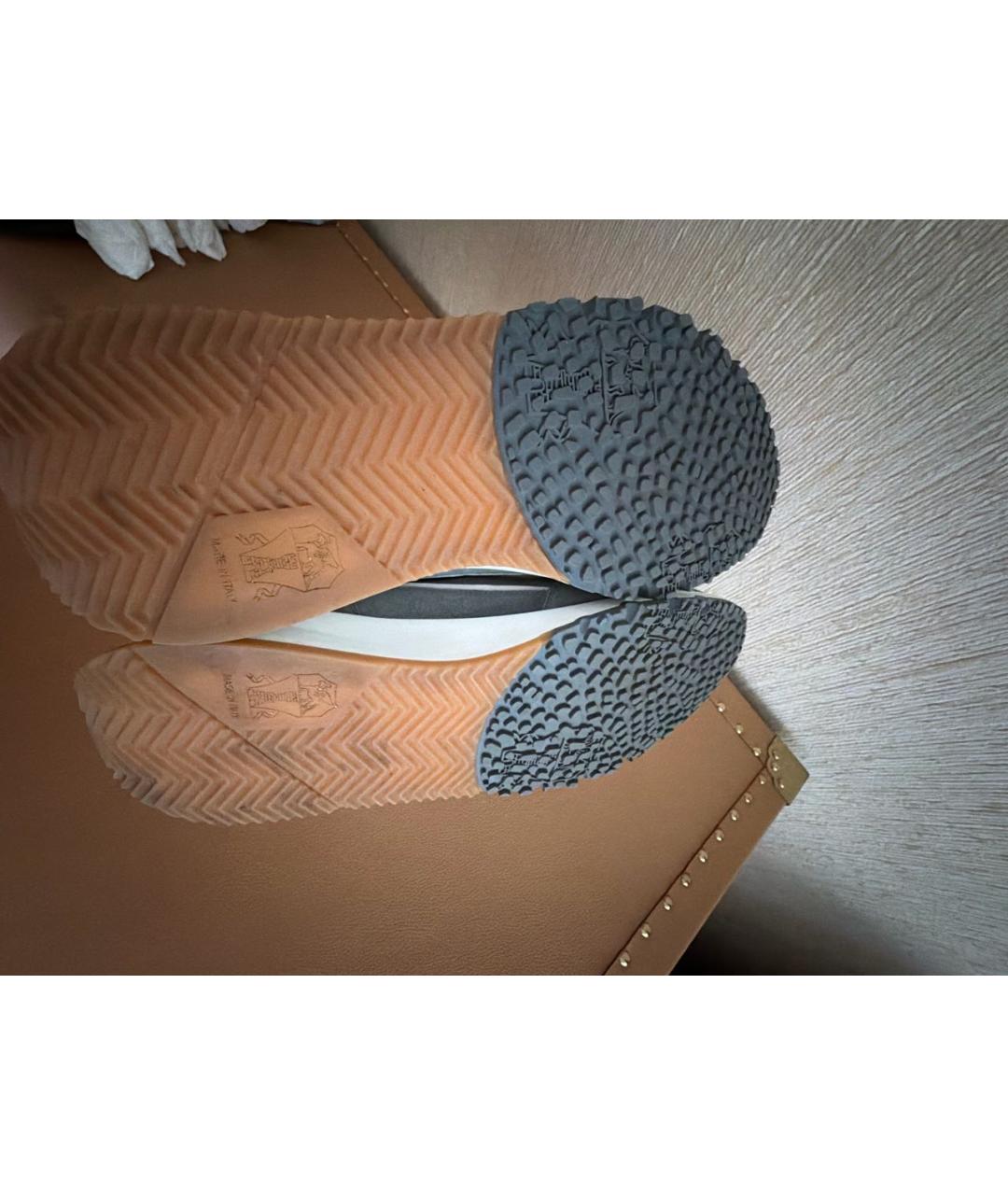 BRUNELLO CUCINELLI Серые текстильные низкие кроссовки / кеды, фото 7