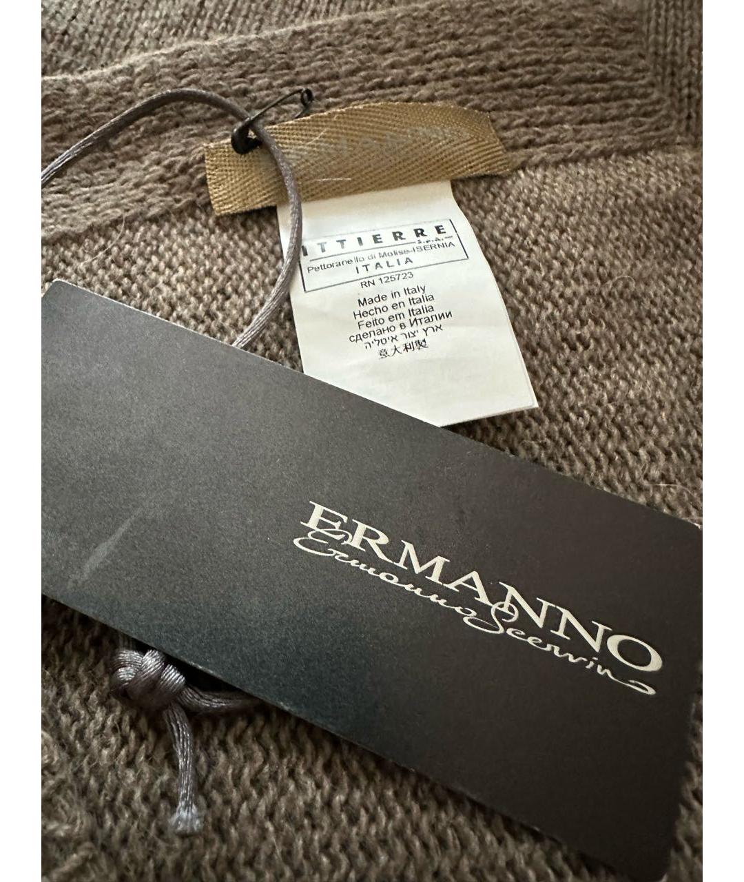 ERMANNO SCERVINO Серый шерстяной шарф, фото 7