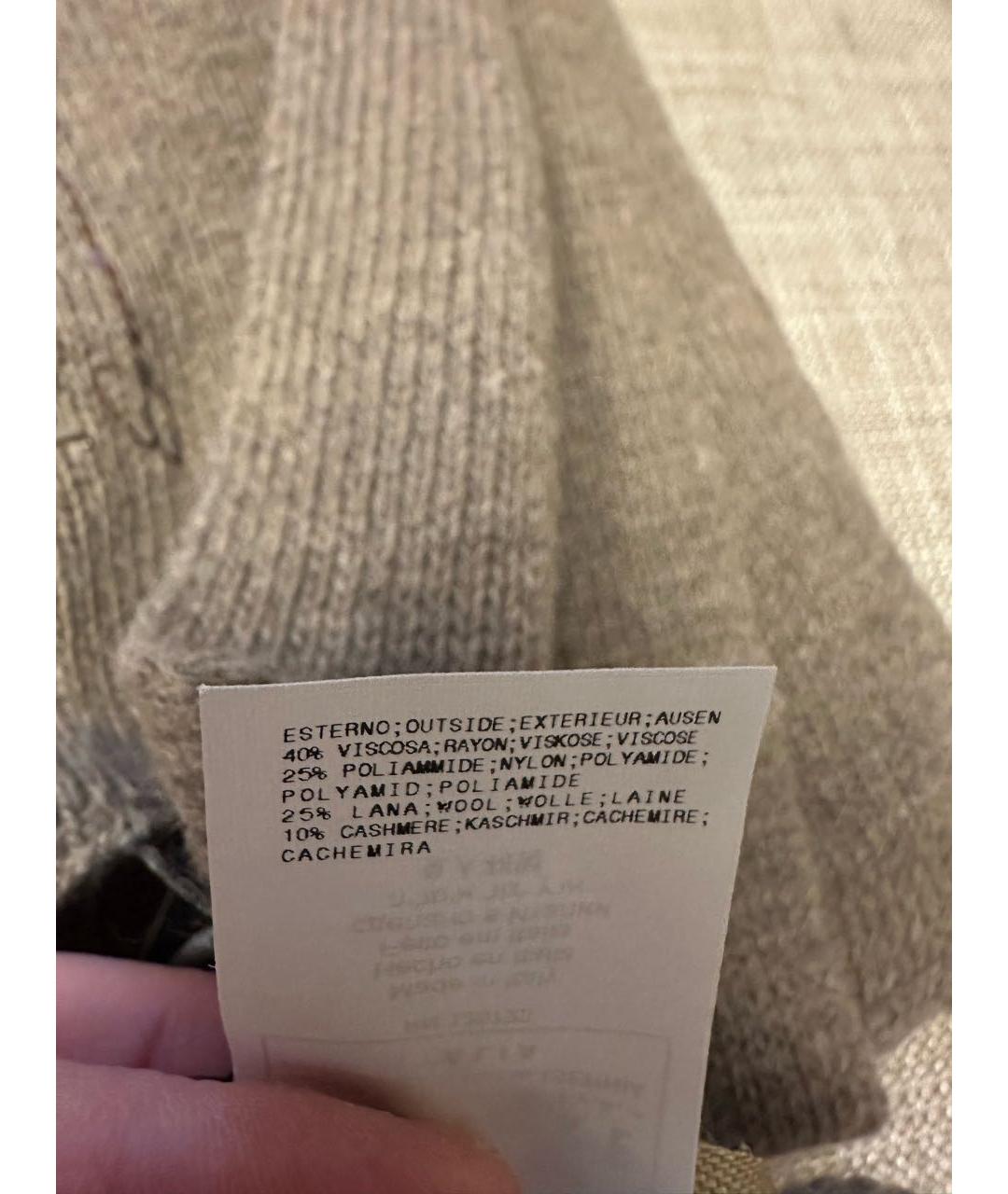 ERMANNO SCERVINO Серый шерстяной шарф, фото 6