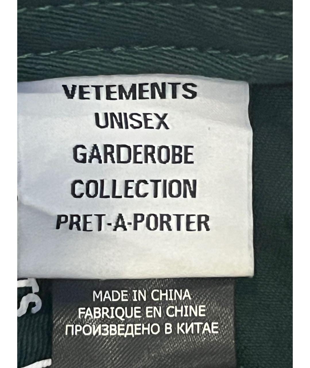 VETEMENTS Зеленая хлопковая кепка/бейсболка, фото 5
