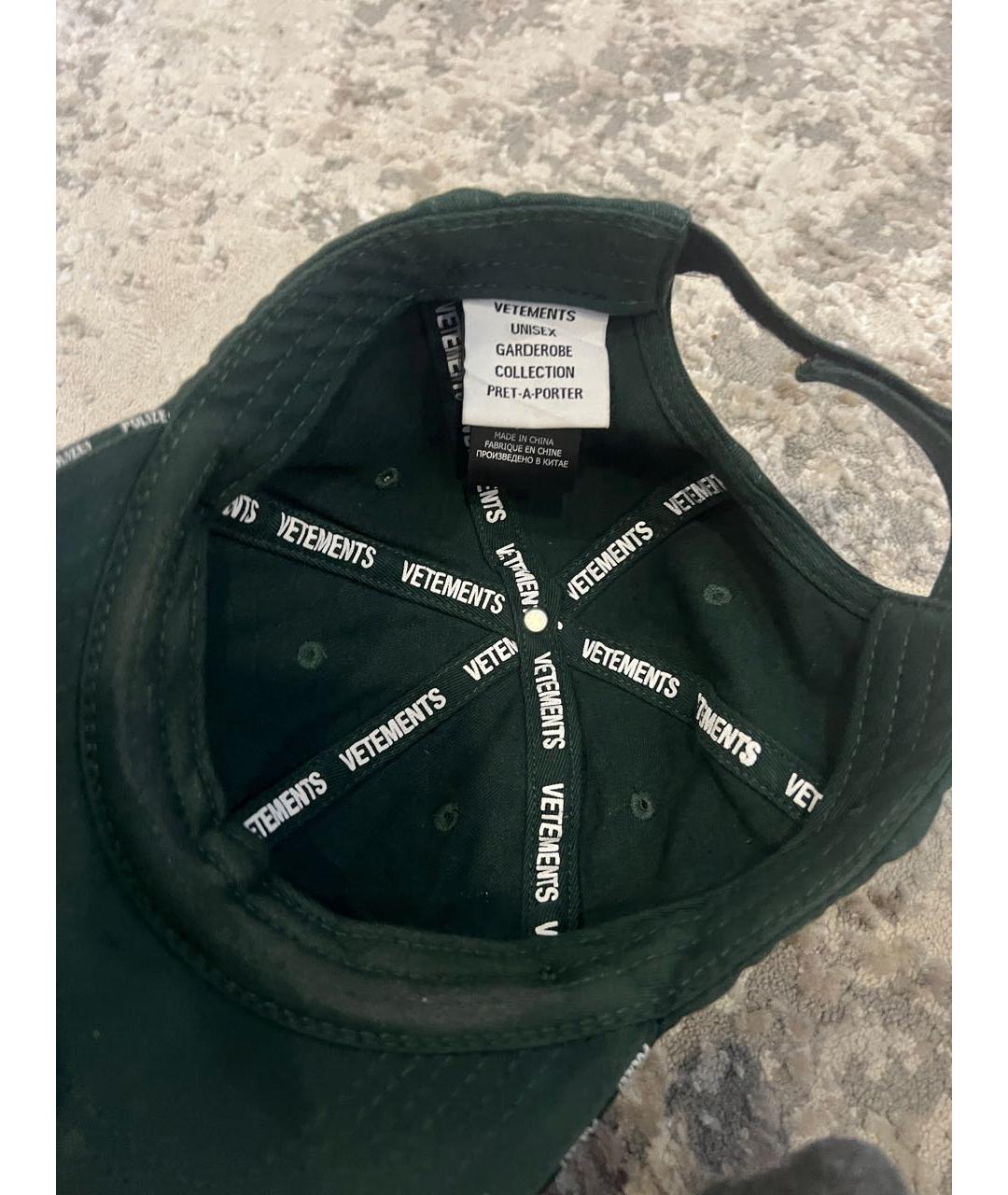 VETEMENTS Зеленая хлопковая кепка/бейсболка, фото 3