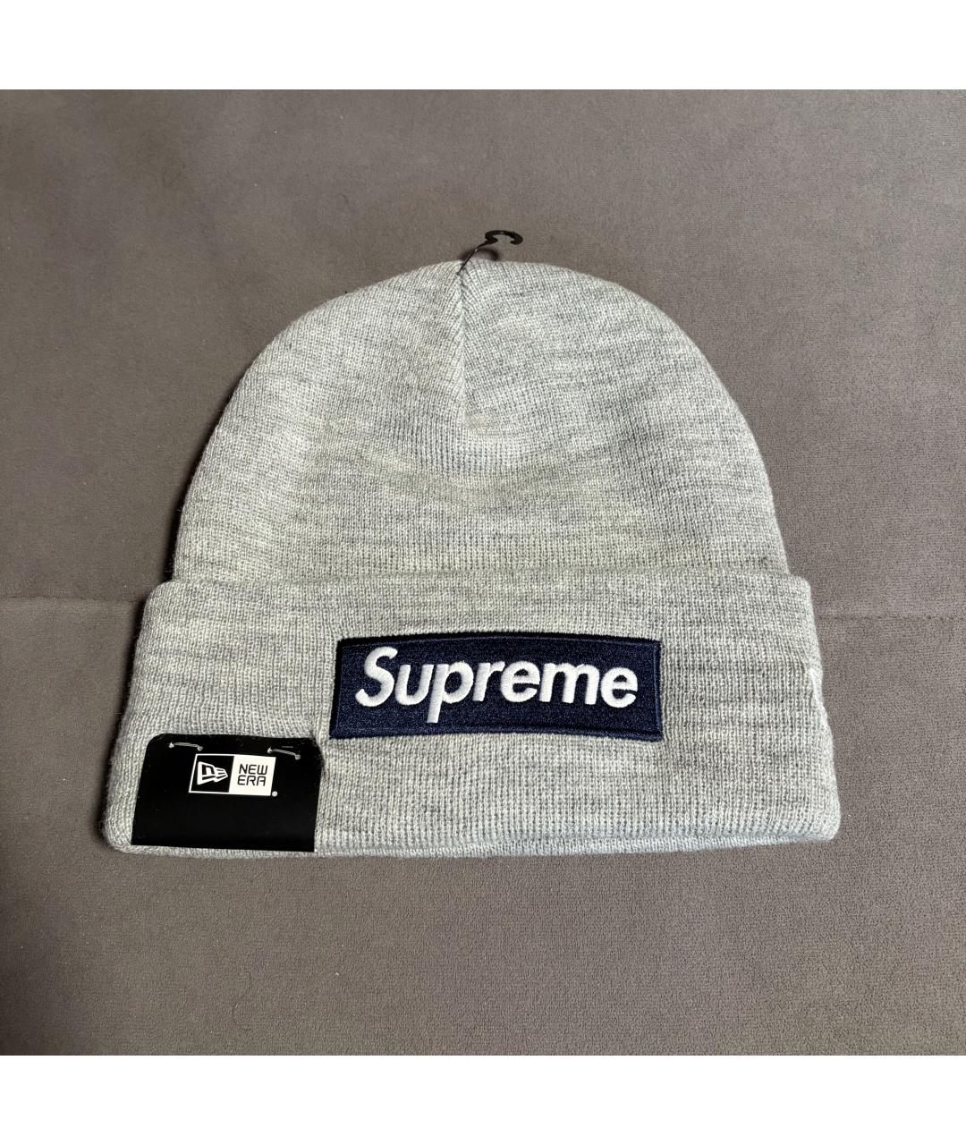 SUPREME Серая шапка, фото 3