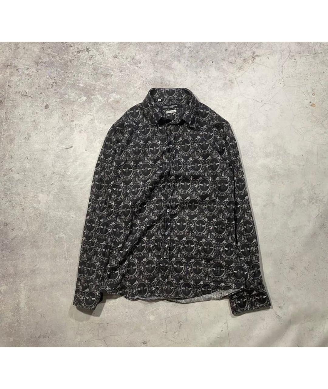 DOLCE&GABBANA Серая хлопковая классическая рубашка, фото 4