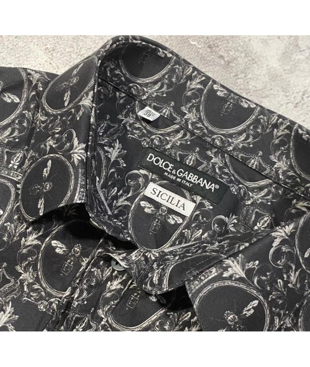 DOLCE&GABBANA Серая хлопковая классическая рубашка, фото 3