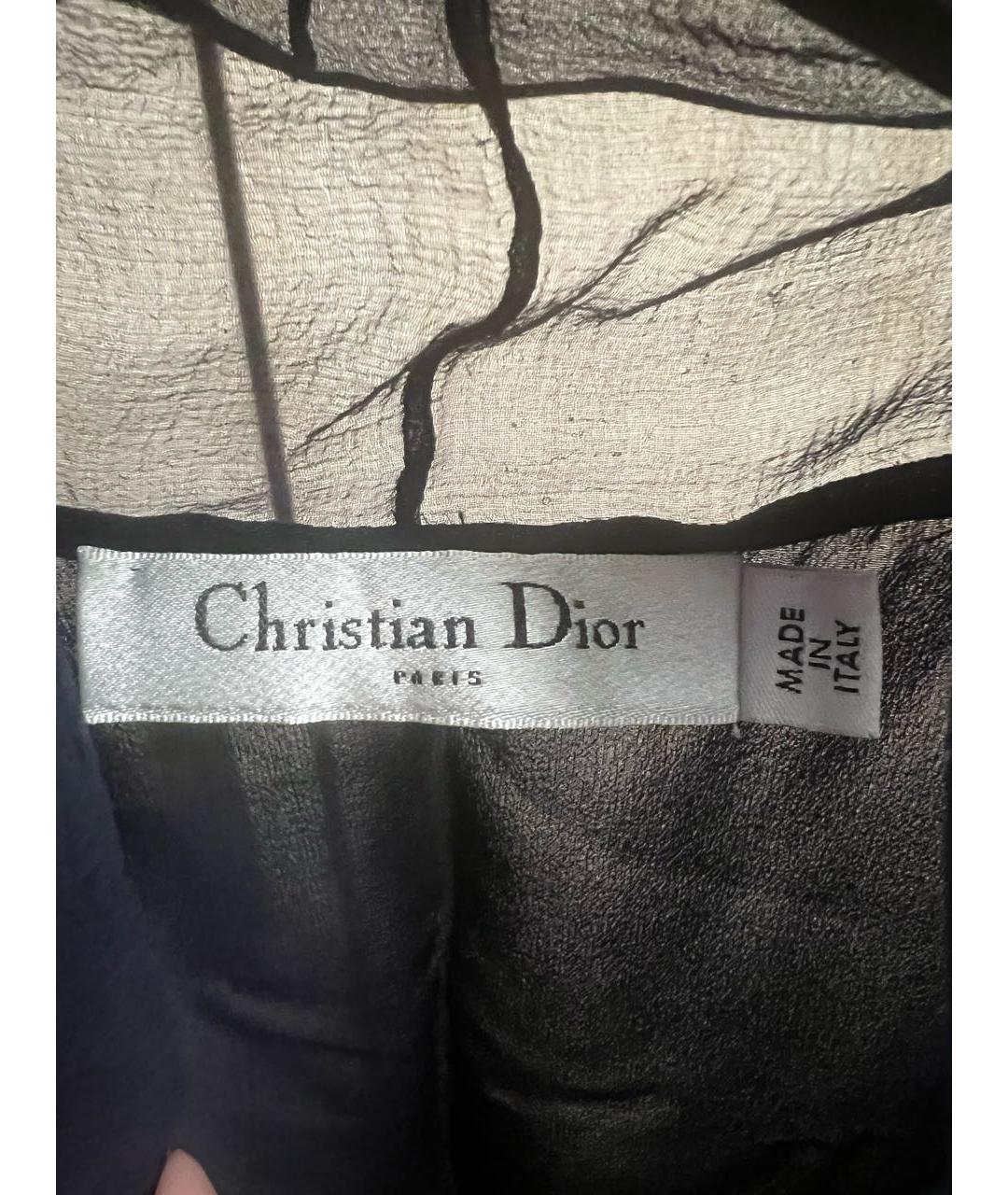 CHRISTIAN DIOR Темно-синяя шелковая блузы, фото 4