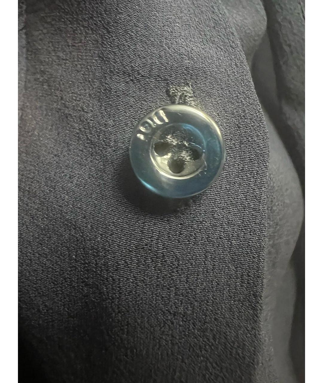 CHRISTIAN DIOR Темно-синяя шелковая блузы, фото 5