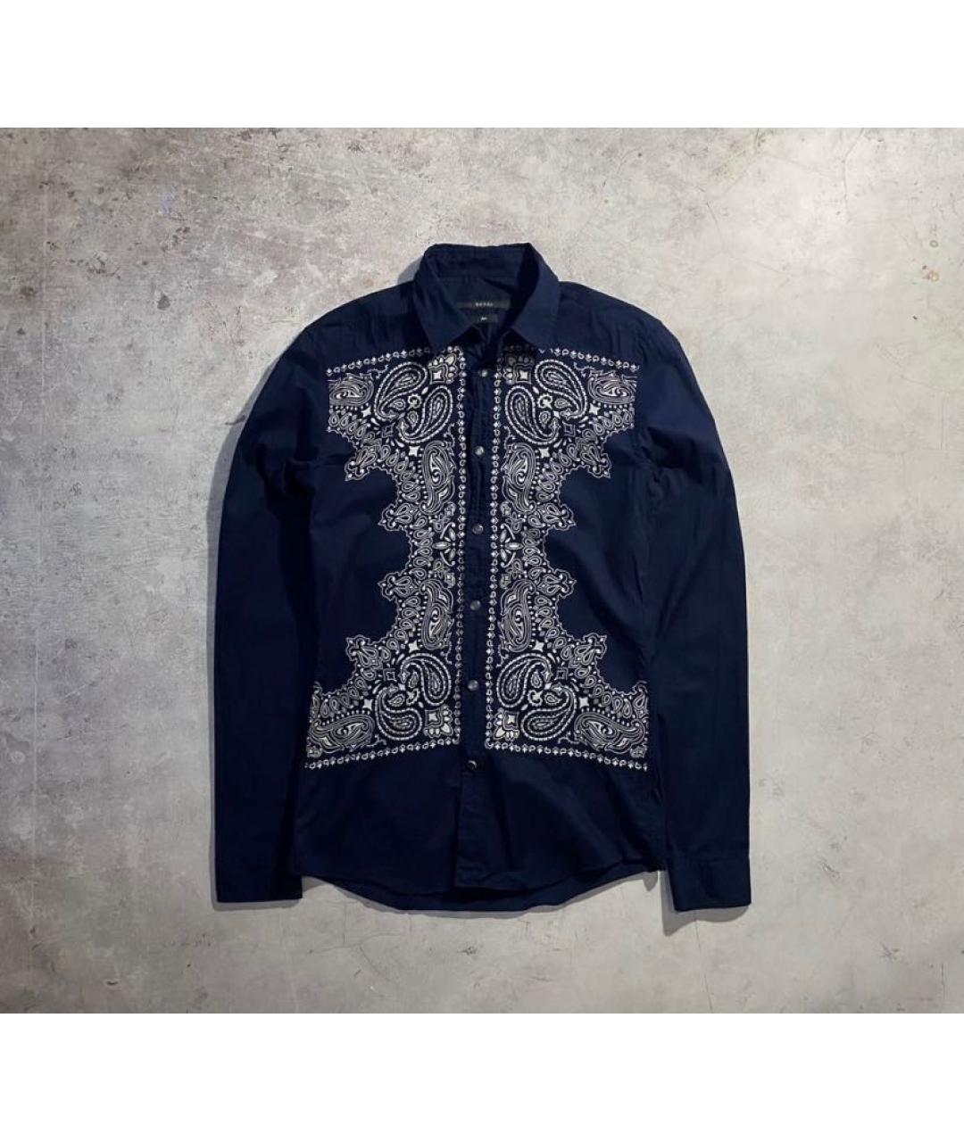 GUCCI Темно-синяя хлопковая классическая рубашка, фото 6