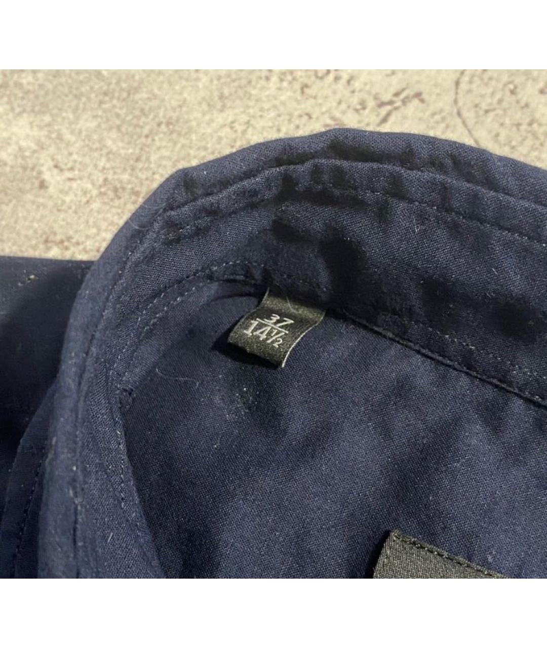 GUCCI Темно-синяя хлопковая классическая рубашка, фото 4