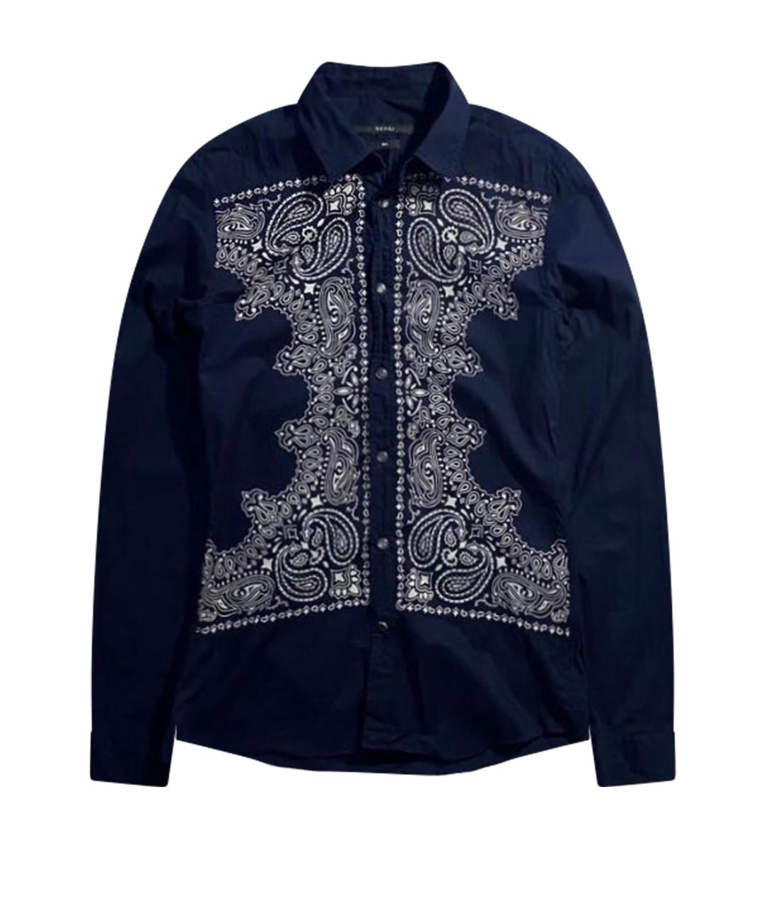 GUCCI Темно-синяя хлопковая классическая рубашка, фото 1