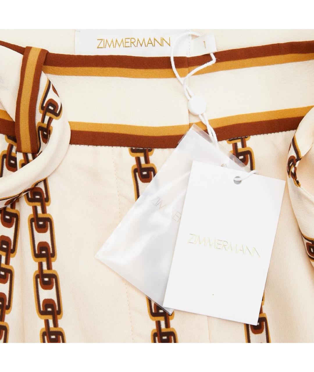 ZIMMERMANN Бежевый шелковый костюм с брюками, фото 5