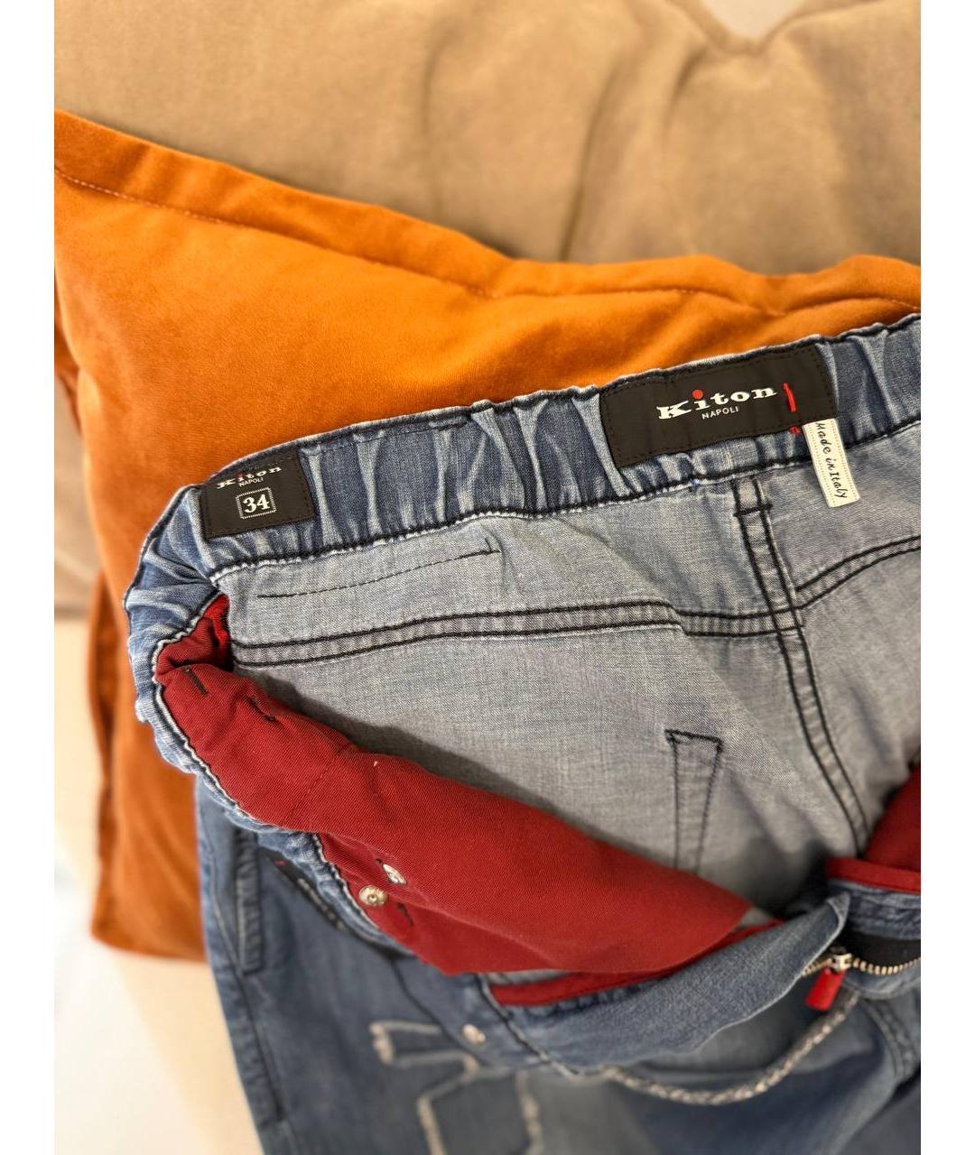 KITON Синие джинсы, фото 3