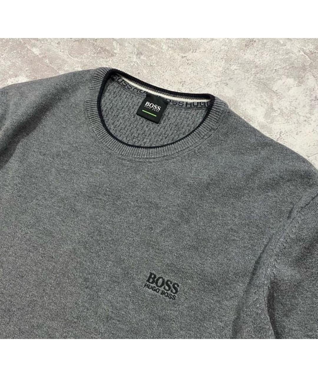 HUGO BOSS Серый шерстяной джемпер / свитер, фото 3