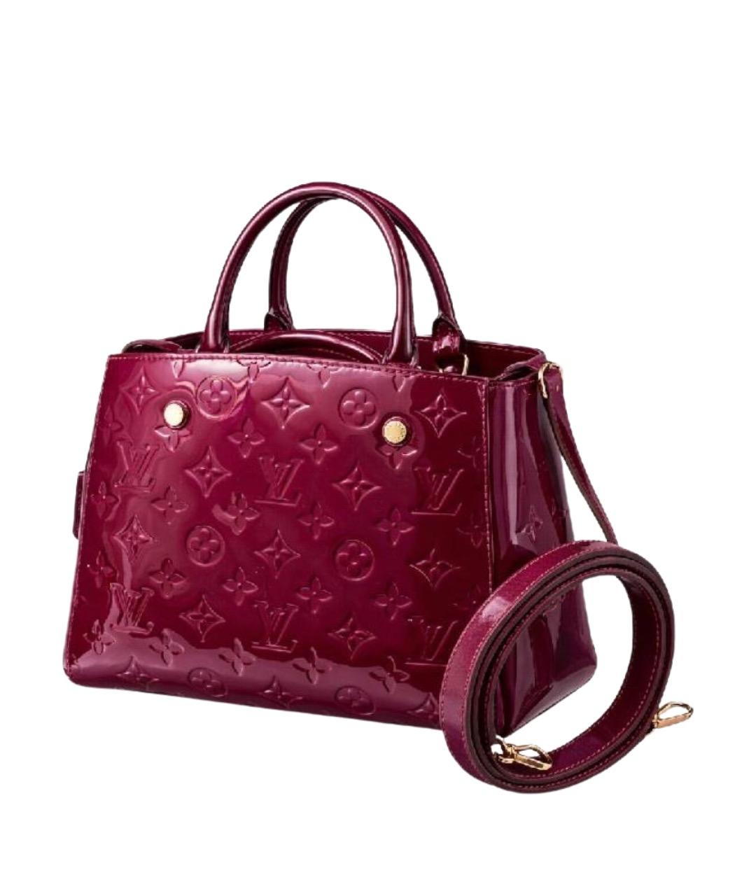 LOUIS VUITTON Бордовая сумка с короткими ручками из лакированной кожи, фото 1
