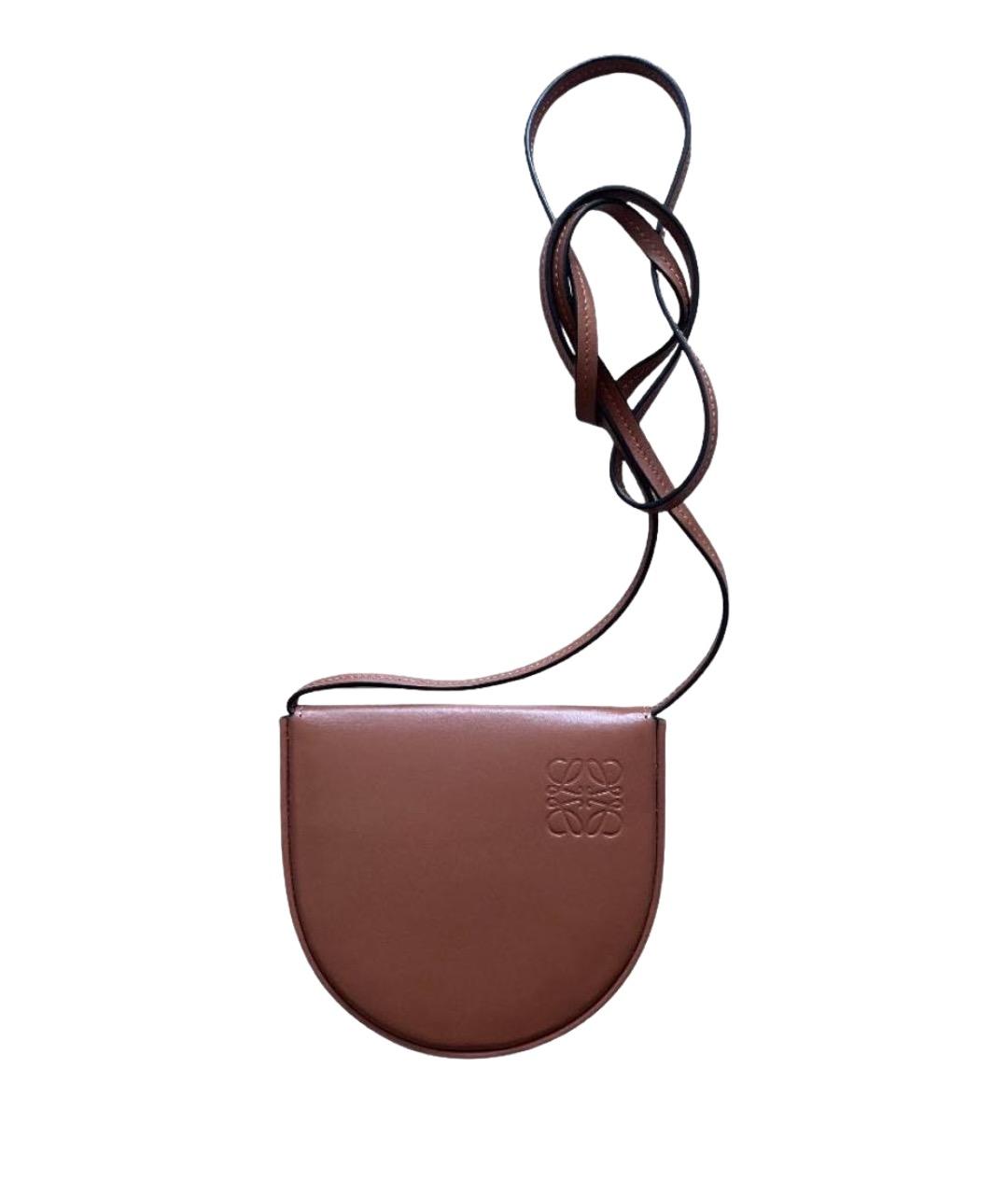 LOEWE Коричневая кожаная сумка через плечо, фото 1