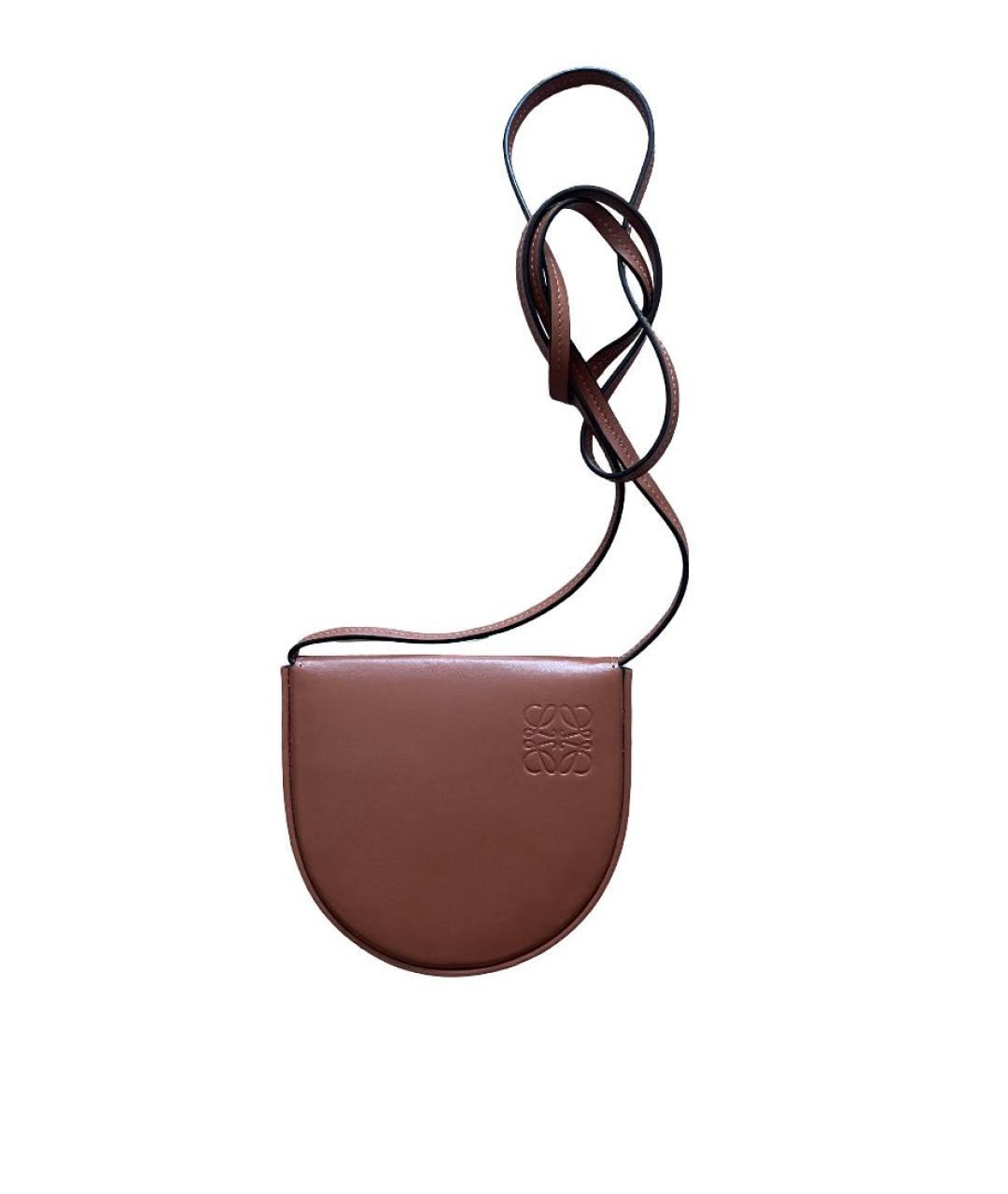 LOEWE Коричневая кожаная сумка через плечо, фото 5