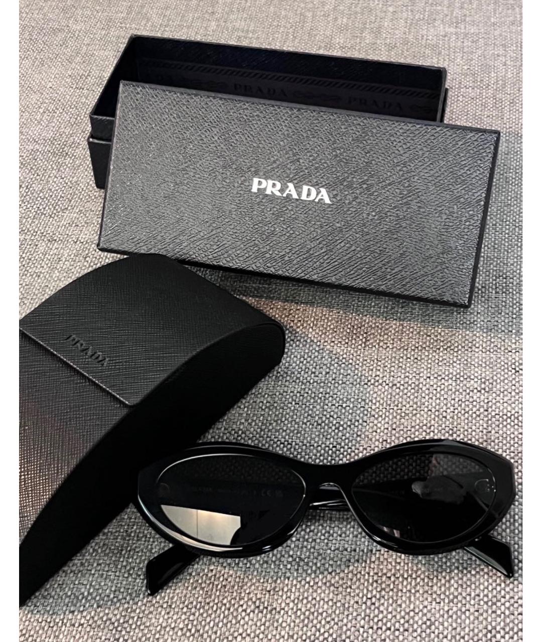 PRADA Черные пластиковые солнцезащитные очки, фото 5