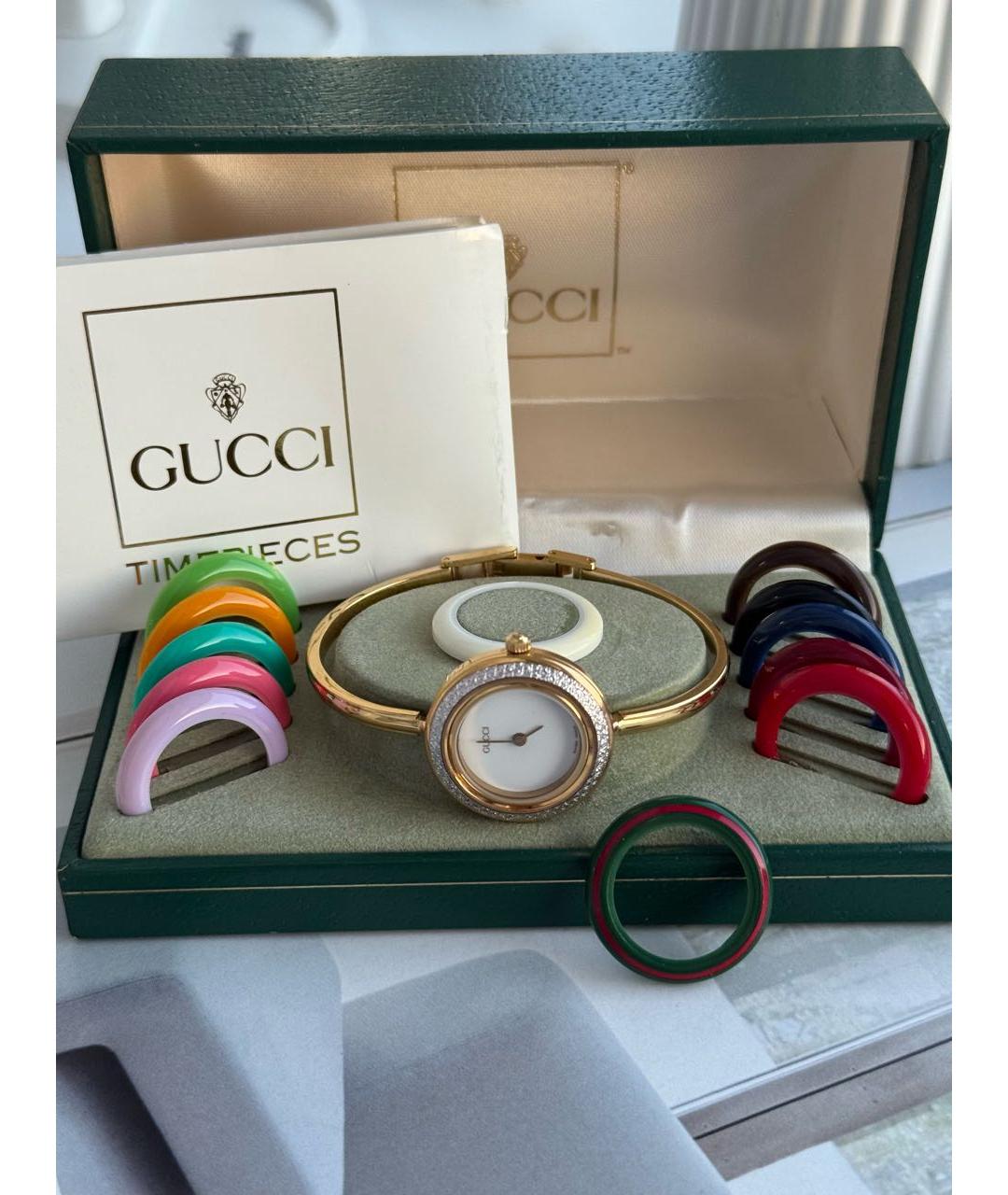GUCCI Мульти позолоченные часы, фото 3