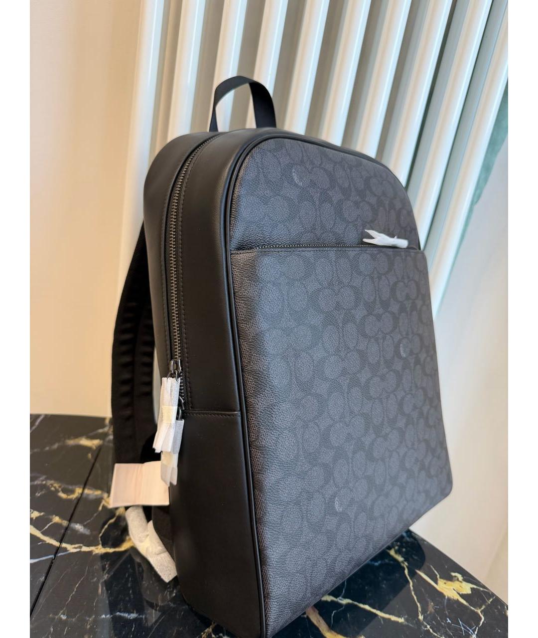 COACH Черный кожаный рюкзак, фото 3